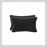 Black Outdoor Lumbar Pillow