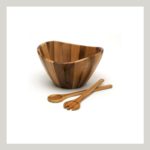 Wood salad Bowl with Spoons