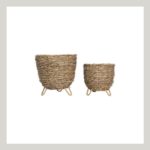 Wicker baskets for plants Set 2 Click to shop