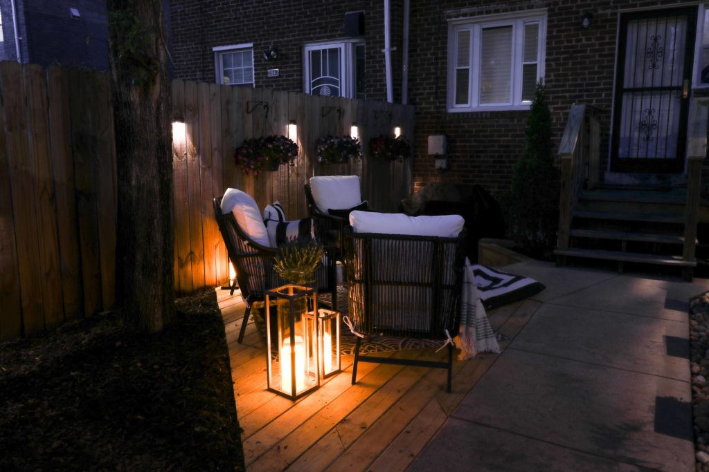 Small Backyard Decor at Night
