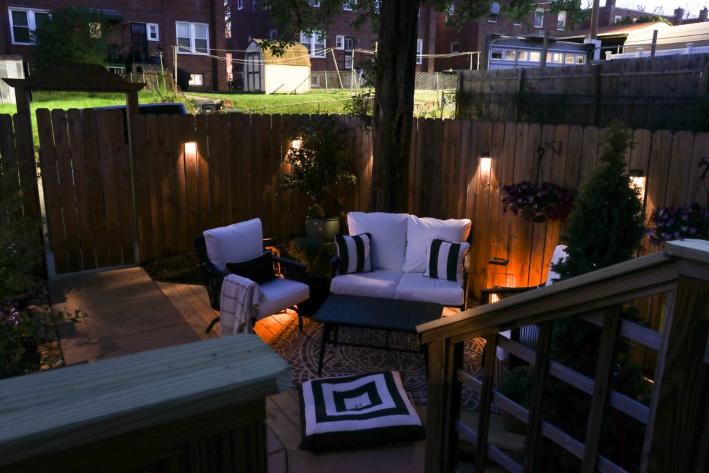 Solar Fence and Deck Lighting with Backyard Makeover