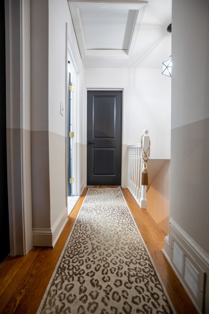 BEHR Color Trends 2021 Palette_ Rashida Banks_Color Block Hallway_Black Doors_BEHR Broadway