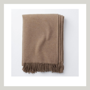 tan Lambswool throw blanket