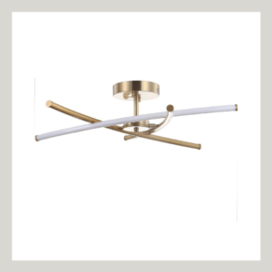 Brass modern semi flush mount light fixture
