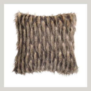Brown faux fur pillow 20x20