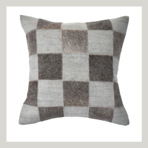 checkered faux fur pillow 20x20