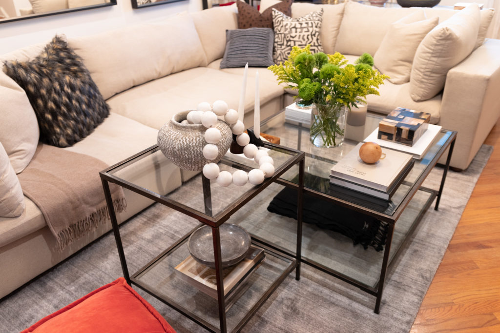 Rashida Banks_The Home Depot_Glass Coffee Table and Accent Table joined together