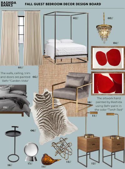 Guest Room Makeover Design Board