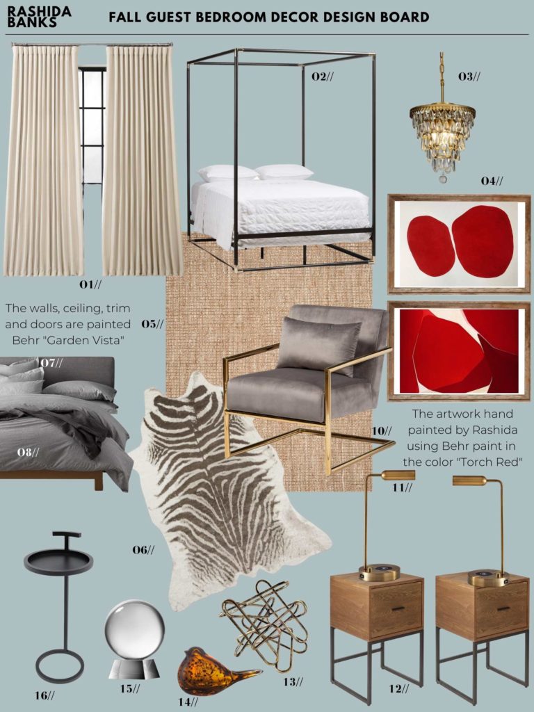 Shoppable Guest Bedroom Decor Board