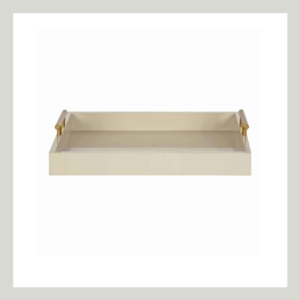 Taupe Tray with gold handle