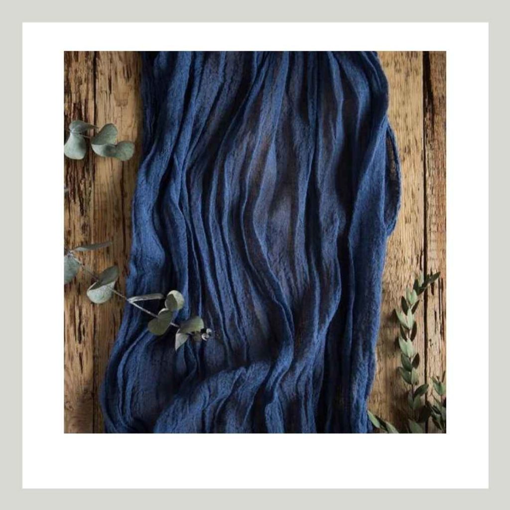 Blue table curtain cloth