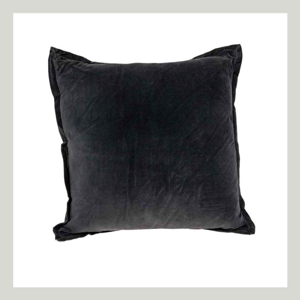 Dark Gray Velvet Pillow 24 x 24