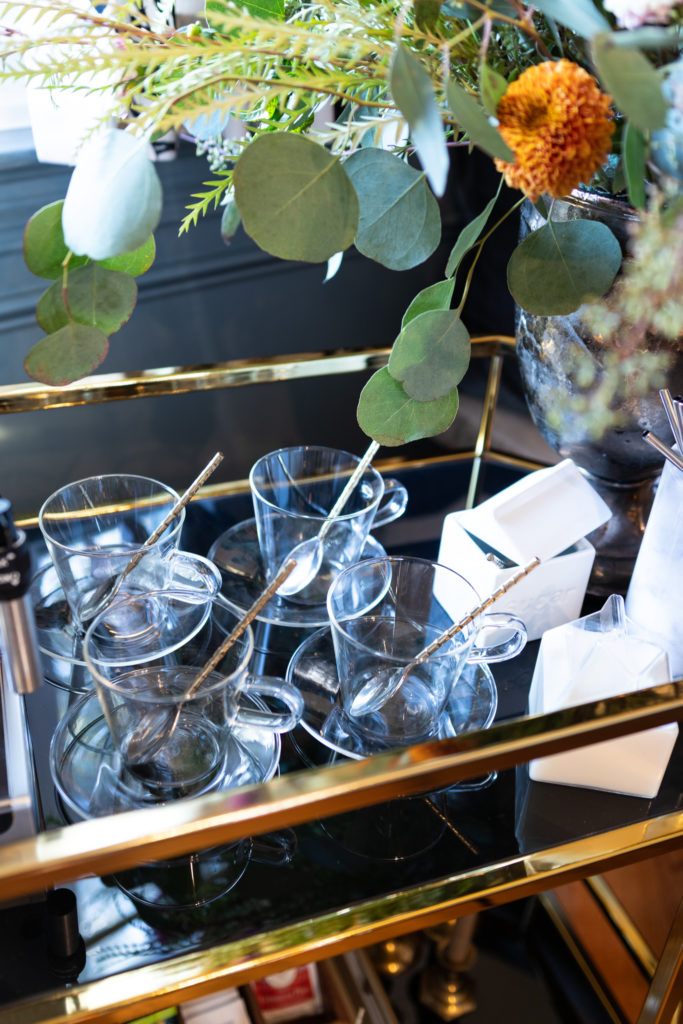 Glass Tea Cups with glass Saucers