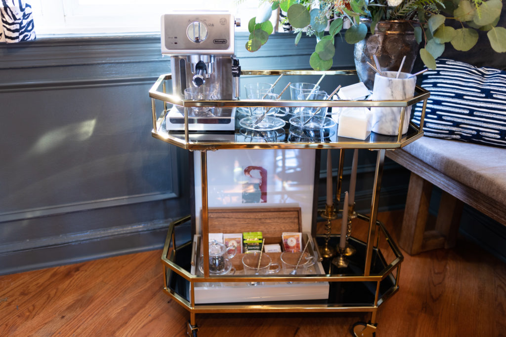 Espresso Gold Bar Cart