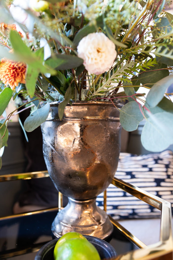Gold vase from Home Depot on Rashida Banks Blog
