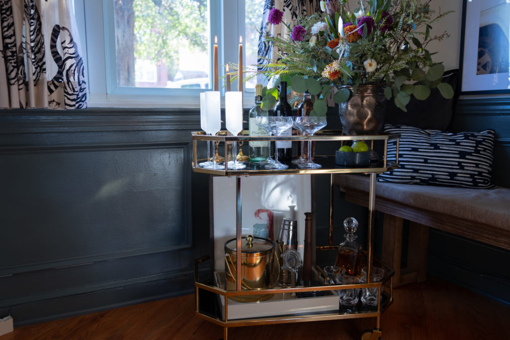 Gold Bar Cart from Home Depot on Rashida Banks Blog