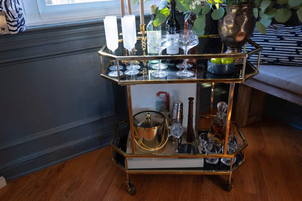 Gold Bar Cart from Home Depot on Rashida Banks Blog