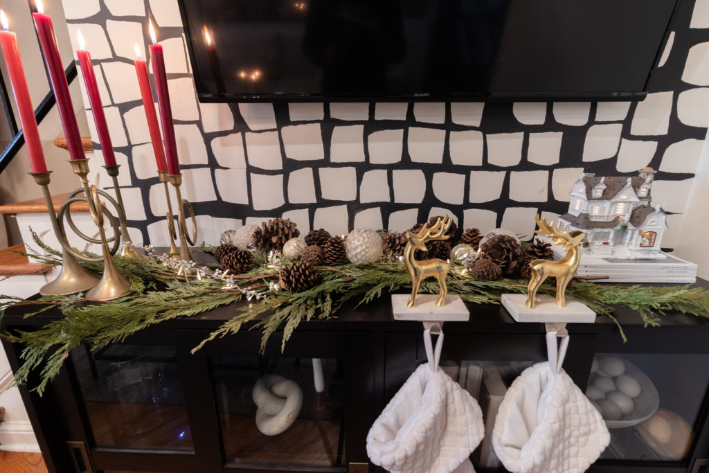 Christmas TV Console Holiday Decor